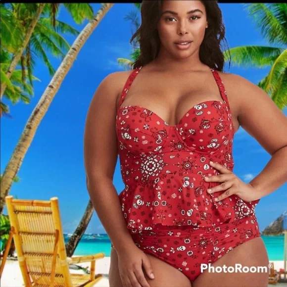 Torrid skull paisley midkini swimsuit - Picture 2 of 13